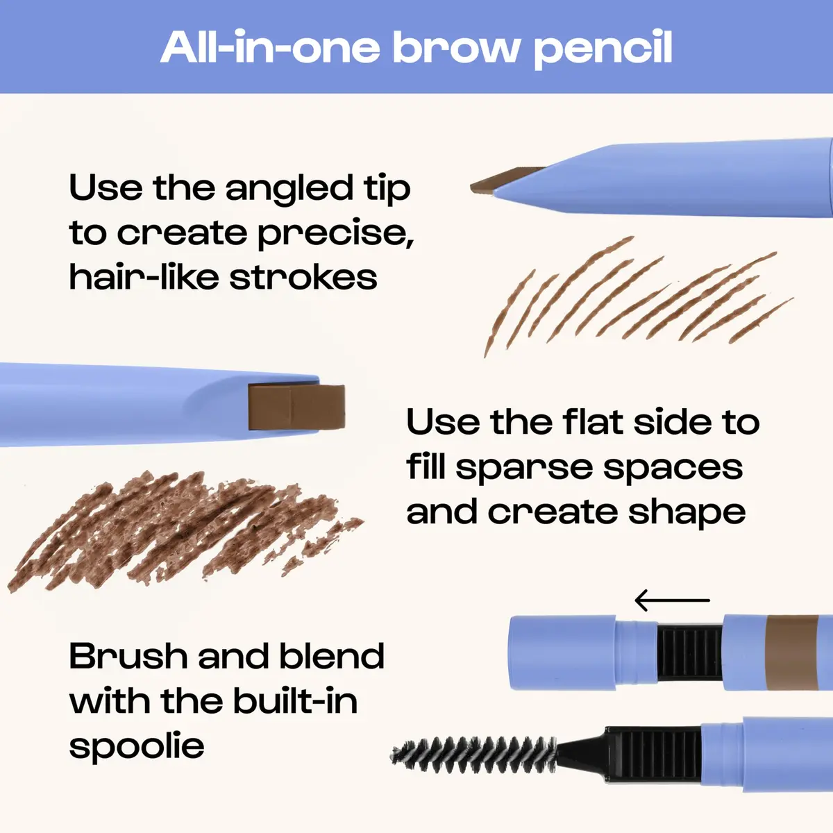 ALLEYOOP Swift Brow Shape + Fill Eyebrow Pencil, Sharpener, Medium Brown | Water-Resistant, Vegan, Precise - view 4