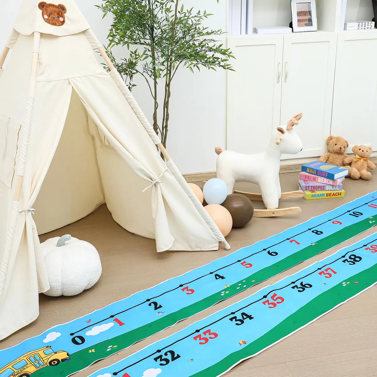 Nuanchu Kids Number Line Mats 0-60 | 6.7m (21.98 ft) x 30.5cm (12 Inch) Educational Learning Tools - view 3
