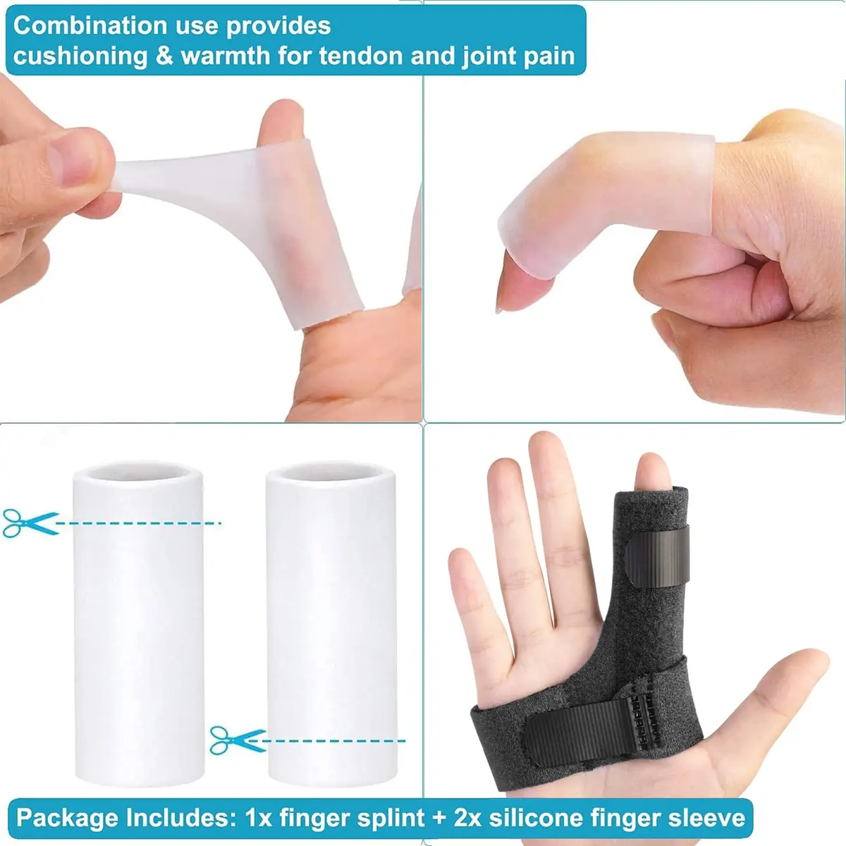 Sumifun Finger Brace Trigger Finger Splint for Arthritis & Injury | Fits Both Hands, Black - view 7