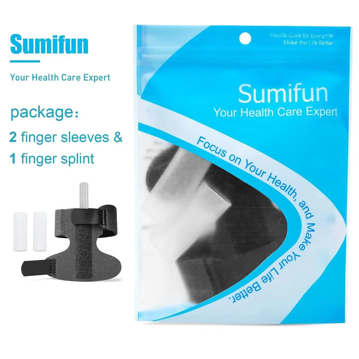 Sumifun Finger Brace Trigger Finger Splint for Arthritis & Injury | Fits Both Hands, Black - view 8