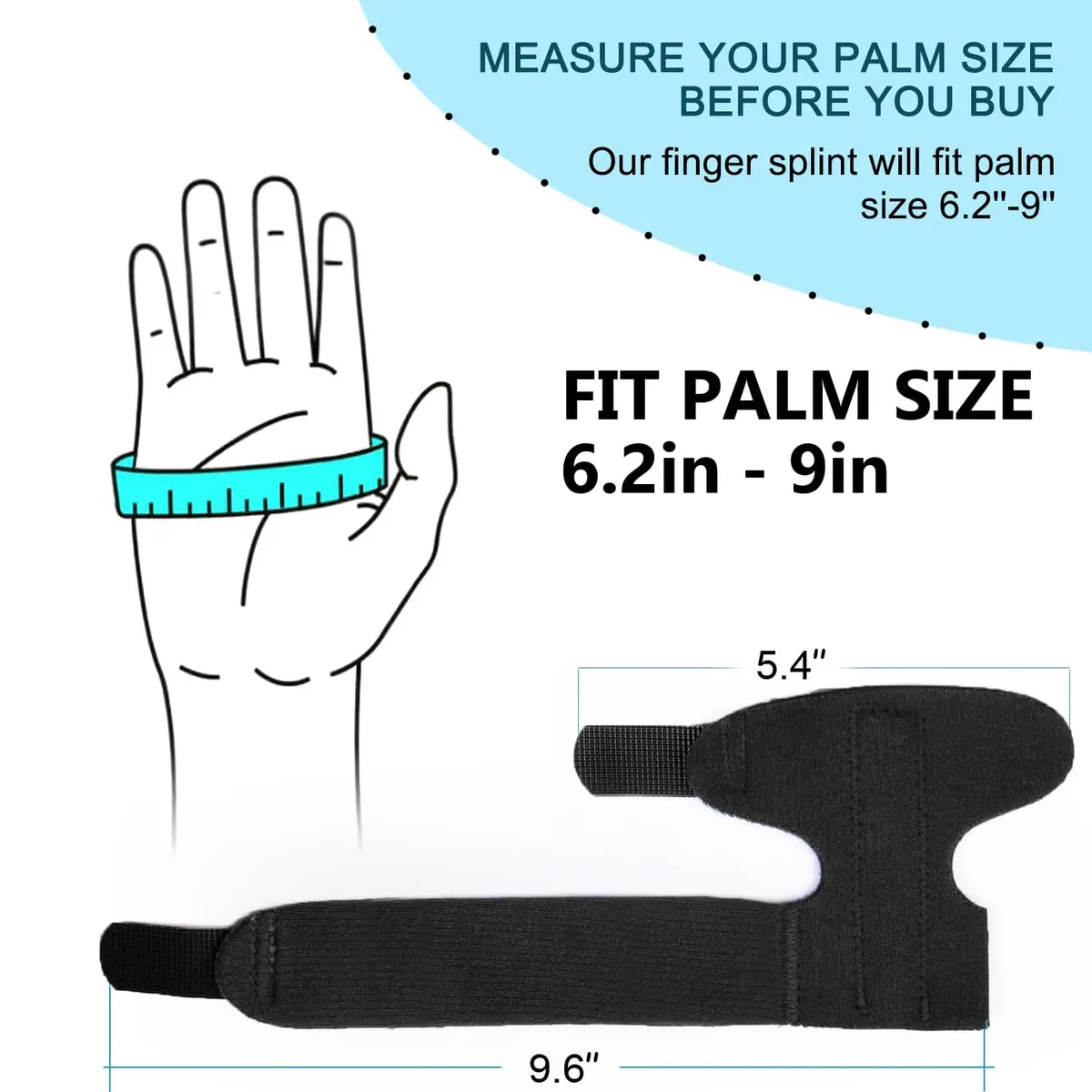 Sumifun Finger Brace Trigger Finger Splint for Arthritis & Injury | Fits Both Hands, Black - view 2