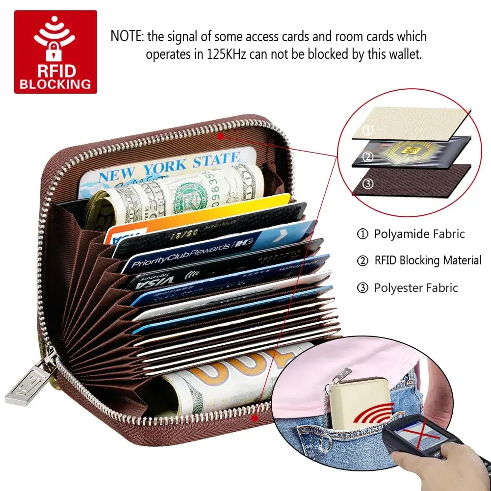 FurArt RFID Blocking Zipper Wallet for Women with Keychain | 11 cm (4.3") x 8 cm (3") x 3 cm (1.1") - view 5