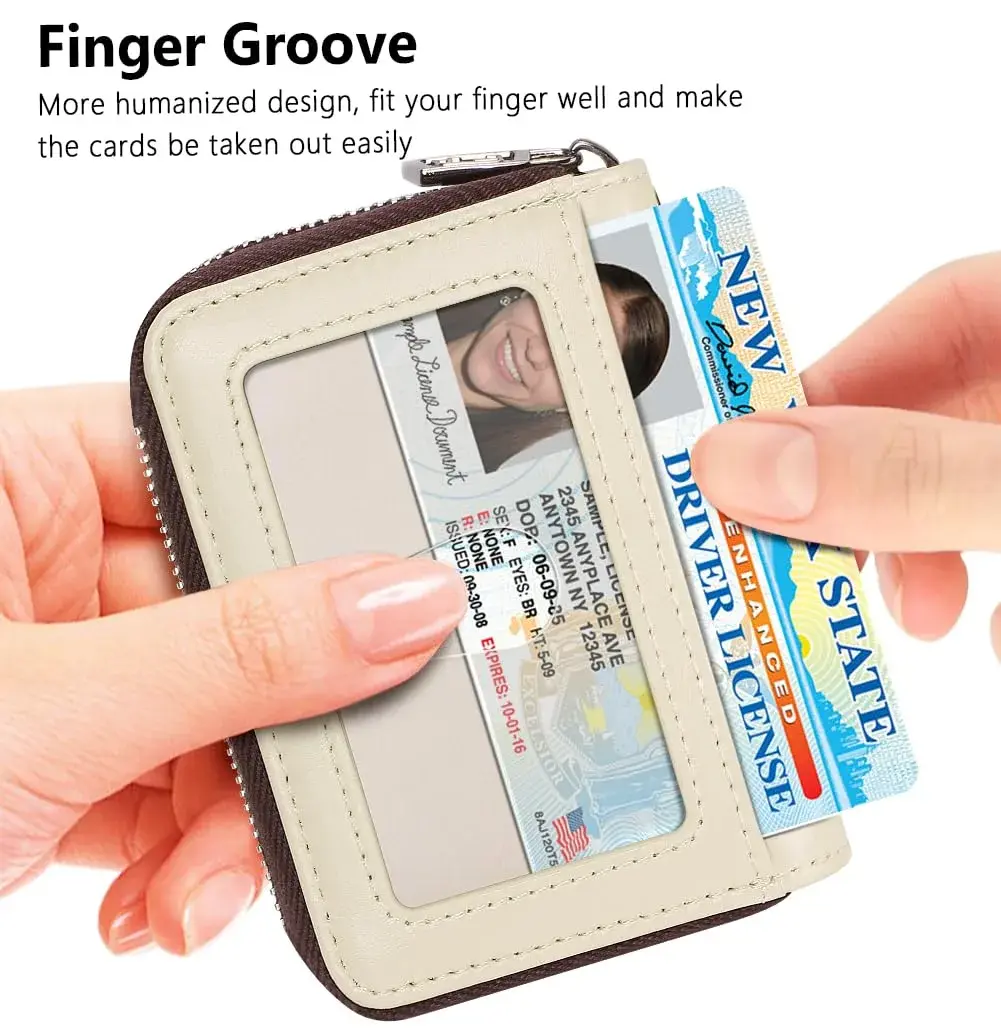 FurArt RFID Blocking Zipper Wallet for Women with Keychain | 11 cm (4.3") x 8 cm (3") x 3 cm (1.1") - view 2