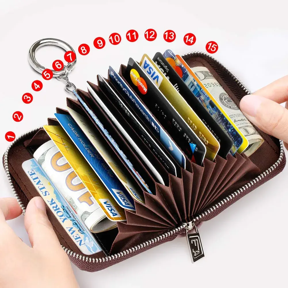 FurArt RFID Blocking Zipper Wallet for Women with Keychain | 11 cm (4.3") x 8 cm (3") x 3 cm (1.1") - view 3