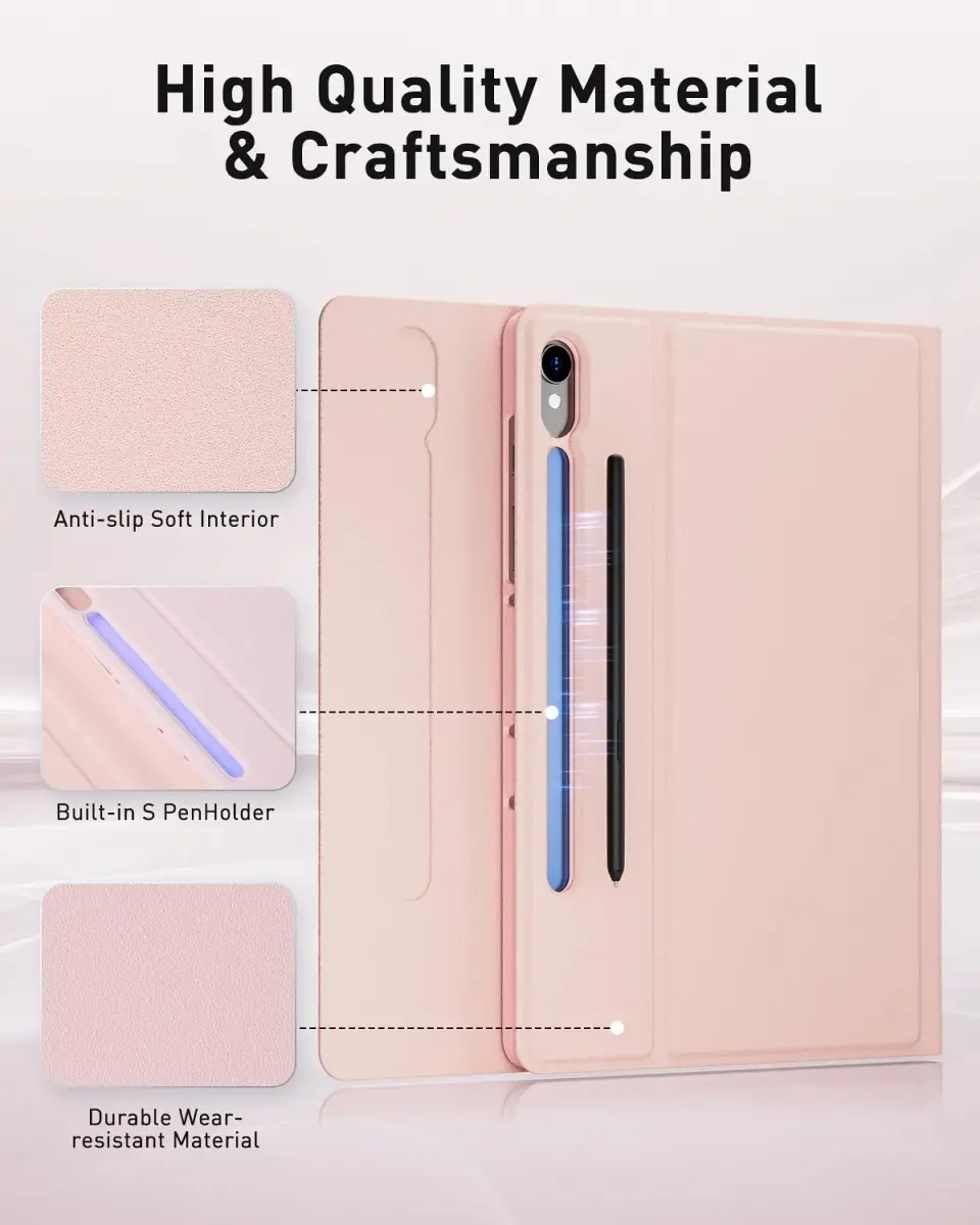 TUNKARMOR Pink Keyboard Case for Samsung Galaxy Tab S10+ / S9 FE+ / S9+ / S8+ / S7 FE / S7+ Plus 12.4-inch with Mouse & S Pen Holder | Detachable Magnetic Keyboard - view 6