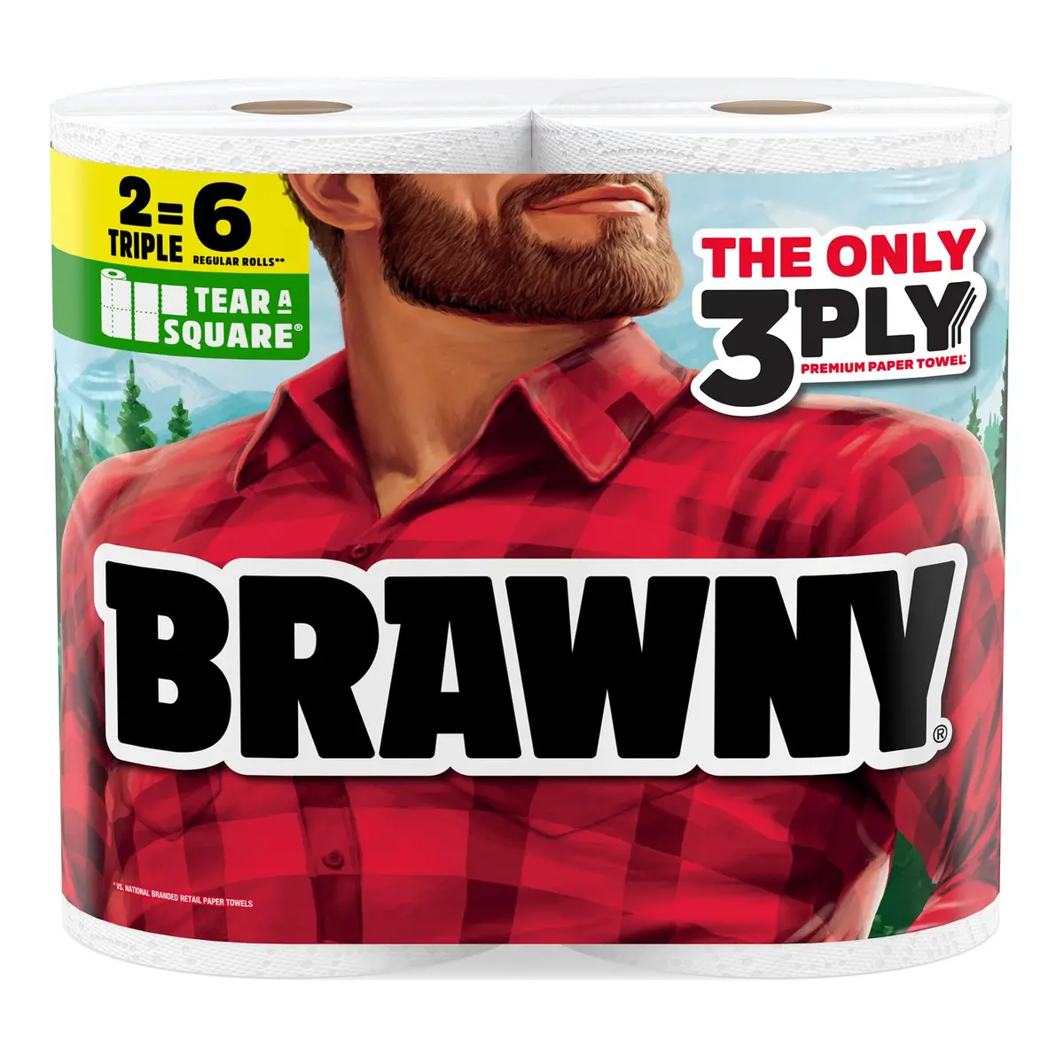 Brawny Tear-A-Square 3-Ply Paper Towels | Strong, Absorbent, Versatile (70-120 chars) - main product image