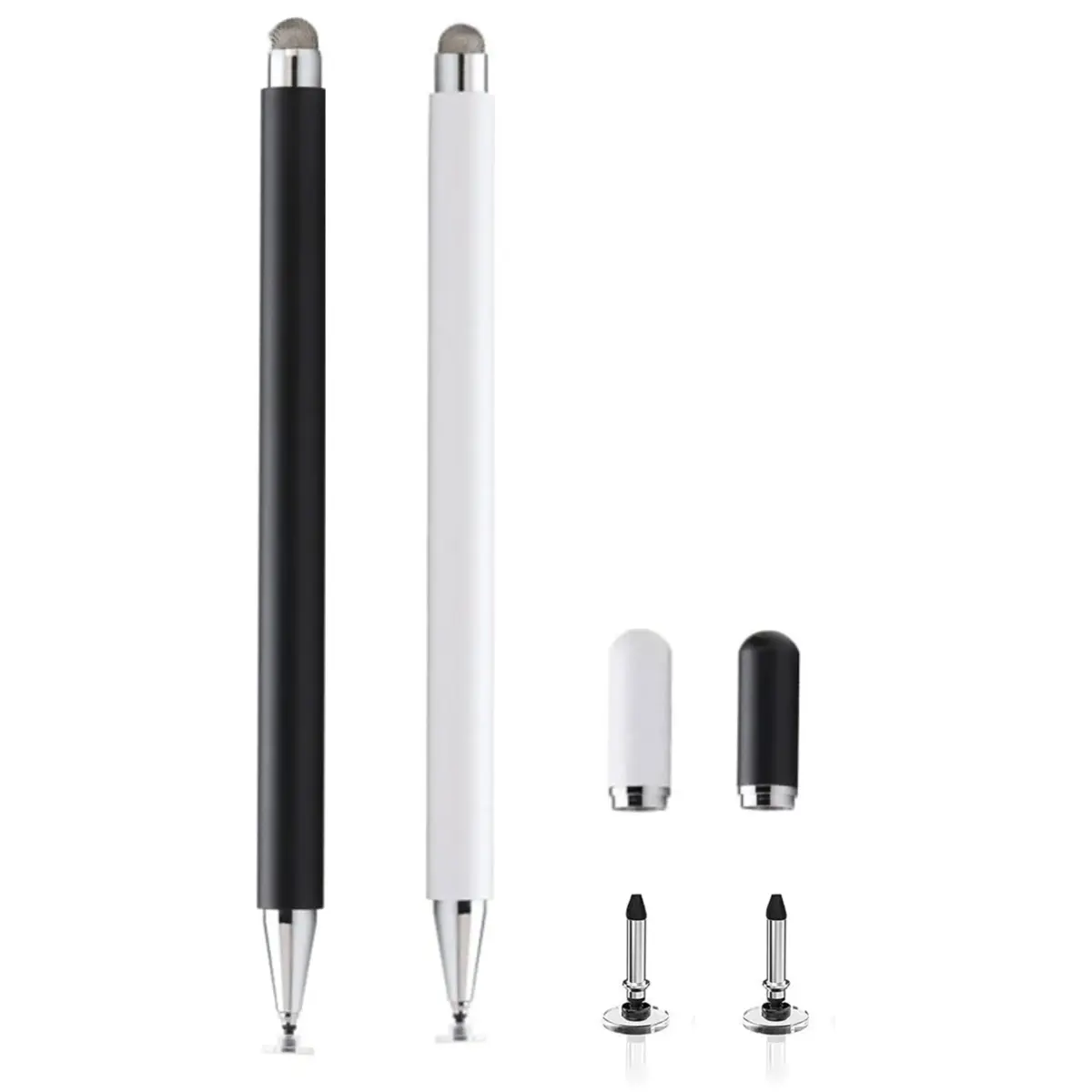 fllynewrite 2-in-1 Stylus Pen 2-Pack (Black+White) | Universal Touch Screen Compatibility - main product image