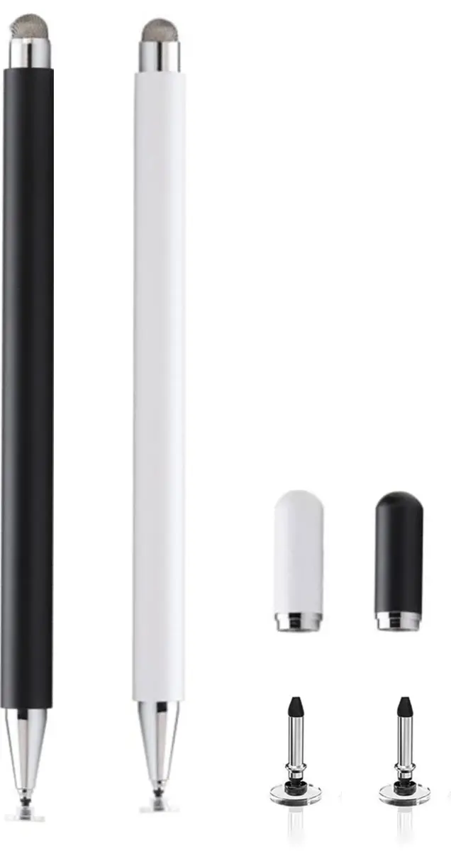 fllynewrite 2-in-1 Stylus Pen 2-Pack (Black+White) | Universal Touch Screen Compatibility - main product image