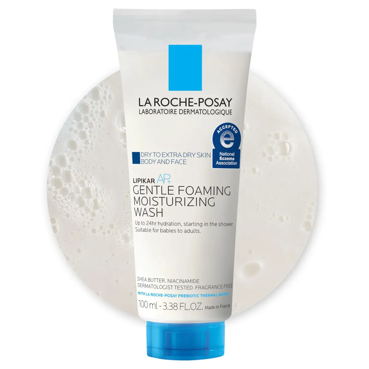 La Roche-Posay Lipikar AP+ Gentle Moisturizing Body Wash 100 ml (3.38 Fl Oz) | Dermatologist Tested for Sensitive Skin - main product image