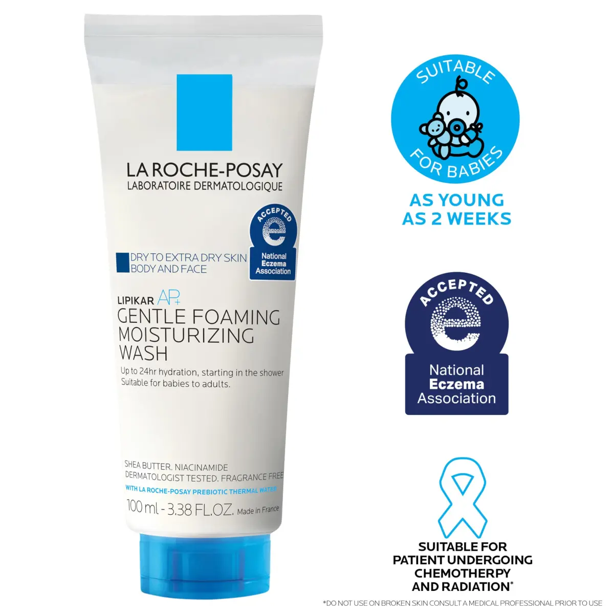 La Roche-Posay Lipikar AP+ Gentle Moisturizing Body Wash 100 ml (3.38 Fl Oz) | Dermatologist Tested for Sensitive Skin - view 7