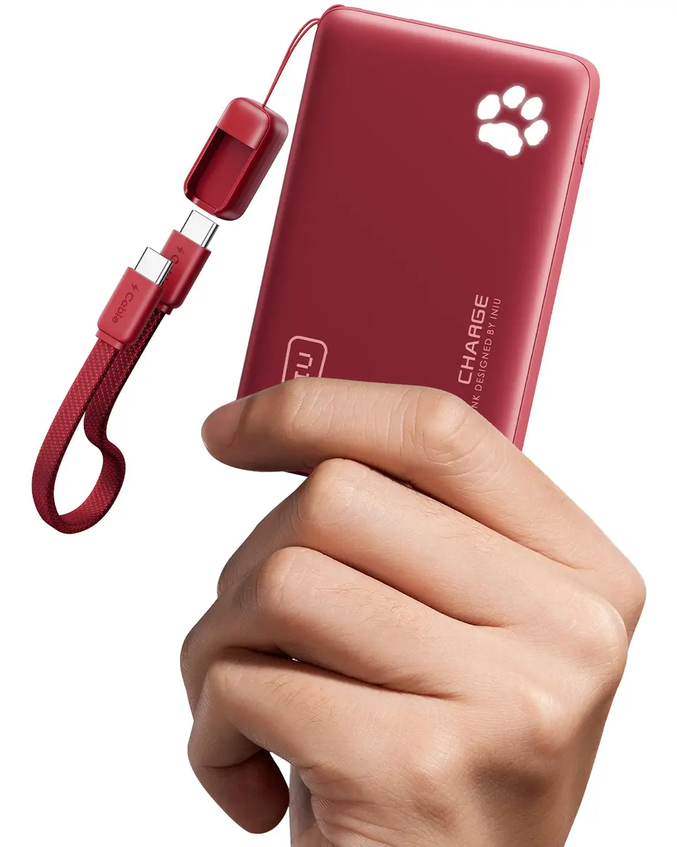 INIU 10000mAh 45W Fast Charging Portable Power Bank | Compact Travel Charger with USB-C & USB-A Ports - main product image