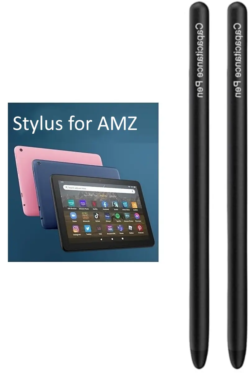 fllynewrite Stylus Pen for Amazon Fire Tablets - Black (2 Pens + 4 Replacement Tips) - main product image