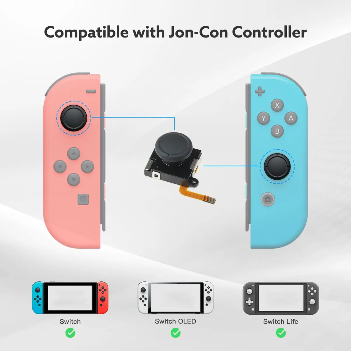 BRONAL TMR Hall Effect Joystick Replacement for Switch JoyCon [2 Pack] | Precision Anti-Drift for Switch/OLED/Lite - view 2