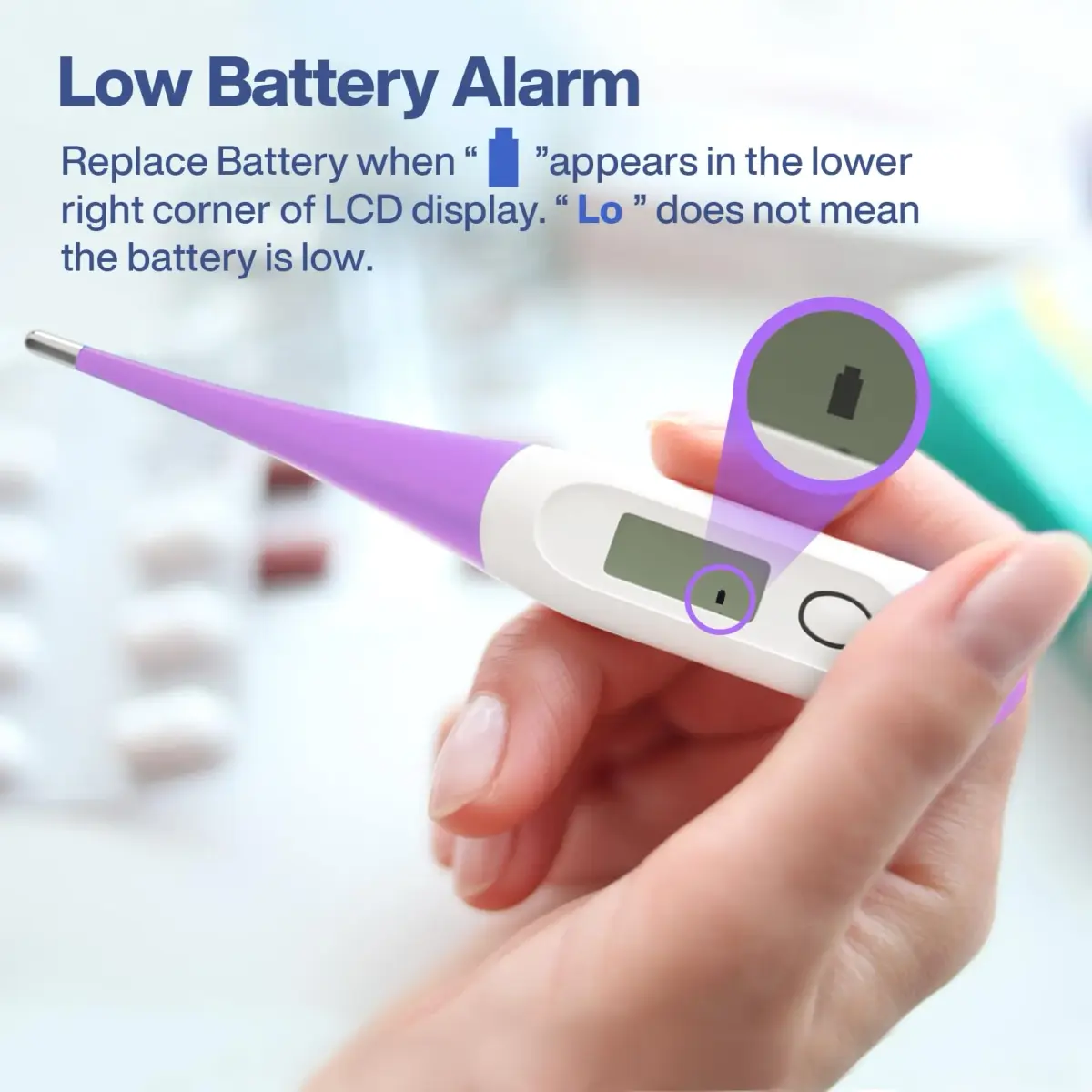 Boncare Digital Oral Thermometer for Adults and Kids, Purple | Fast & Accurate 10-Second Reading - view 7