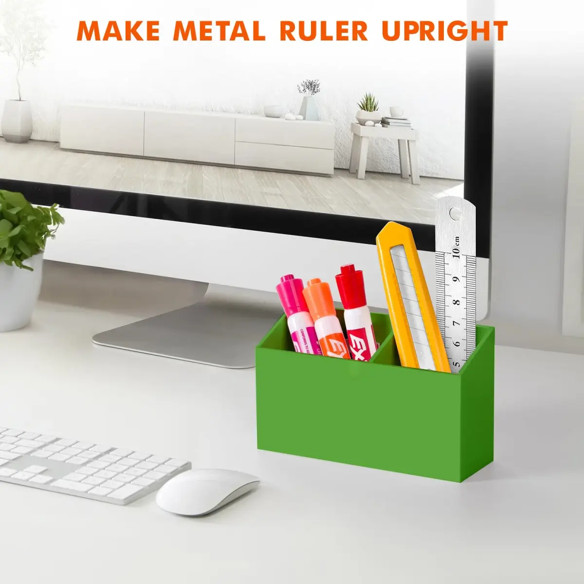 BEYGORM Magnetic Dry Erase Marker Holder with Non-Slip Pad 15 cm (5.9 in) | Acrylic Organizer for Whiteboards & Fridges - view 6