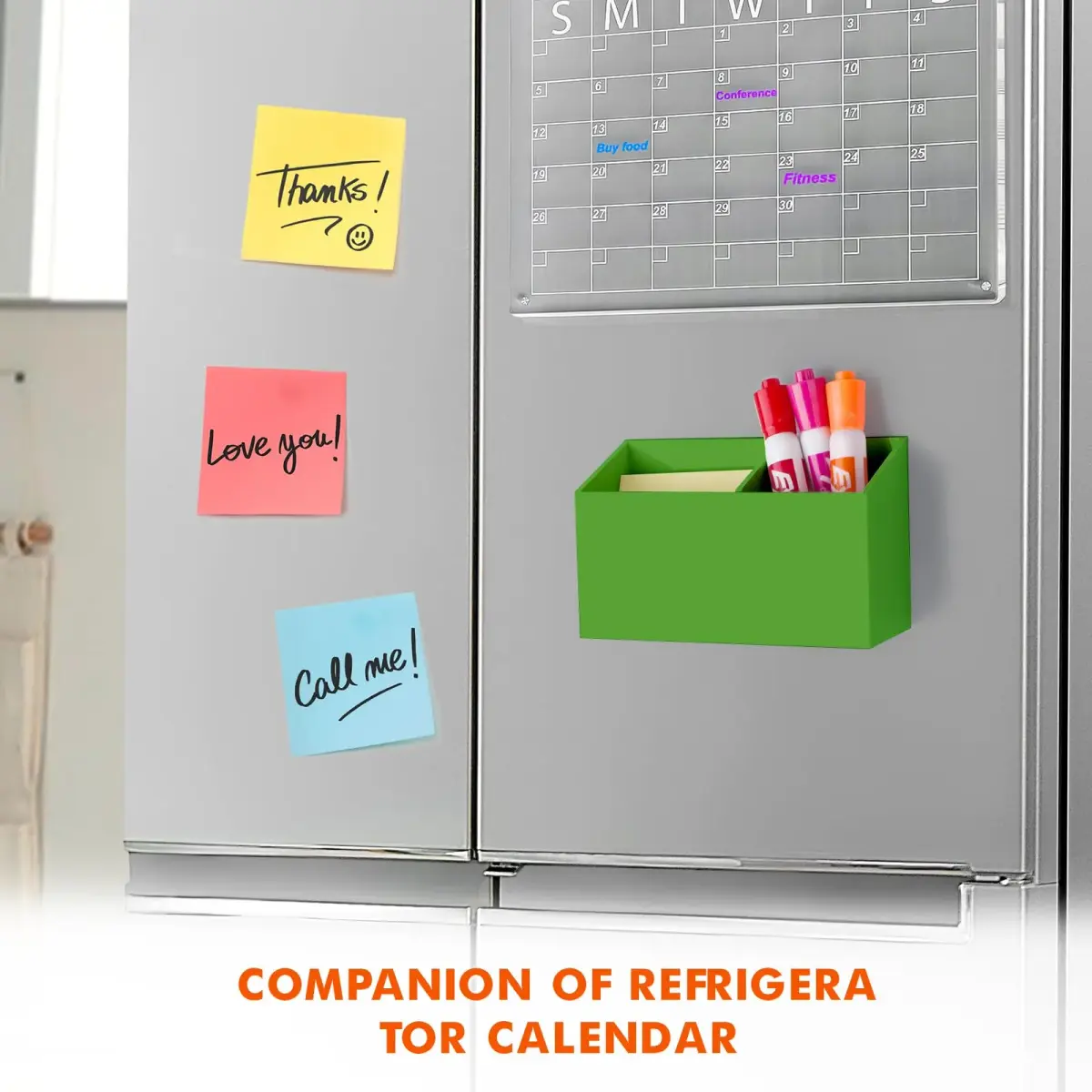 BEYGORM Magnetic Dry Erase Marker Holder with Non-Slip Pad 15 cm (5.9 in) | Acrylic Organizer for Whiteboards & Fridges - view 3