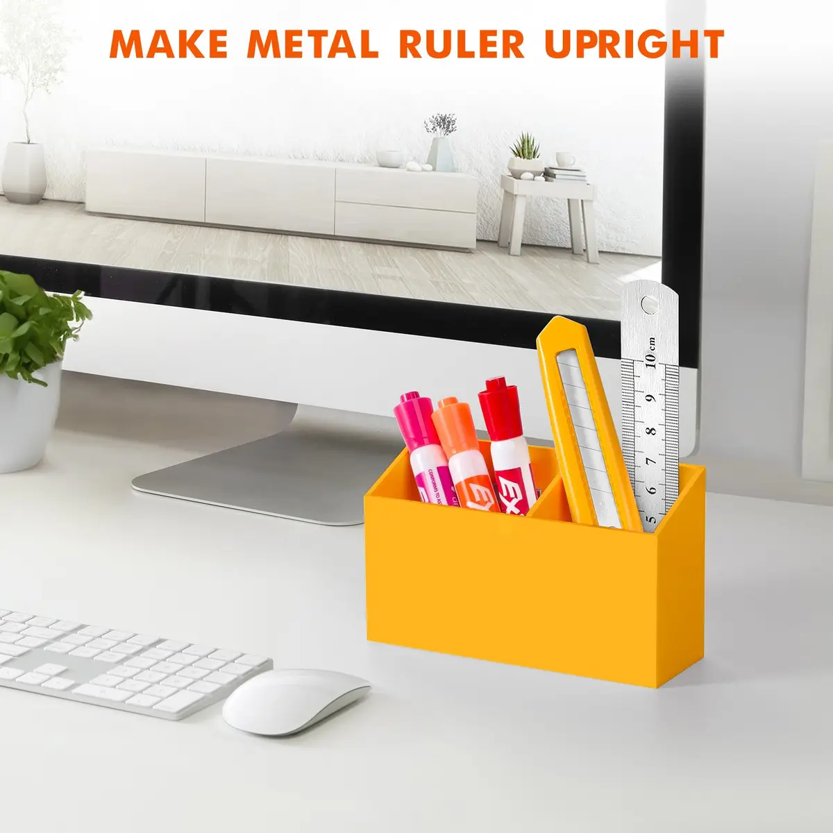 BEYGORM Magnetic Dry Erase Marker Holder with Non-Slip Pad, Acrylic Organizer 15.0 cm (5.9 in) | Attaches Securely to Whiteboards & Fridges - view 6