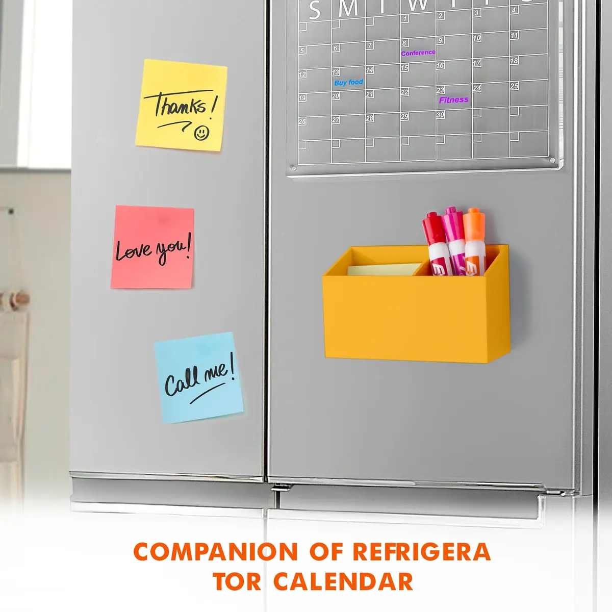 BEYGORM Magnetic Dry Erase Marker Holder with Non-Slip Pad, Acrylic Organizer 15.0 cm (5.9 in) | Attaches Securely to Whiteboards & Fridges - view 3