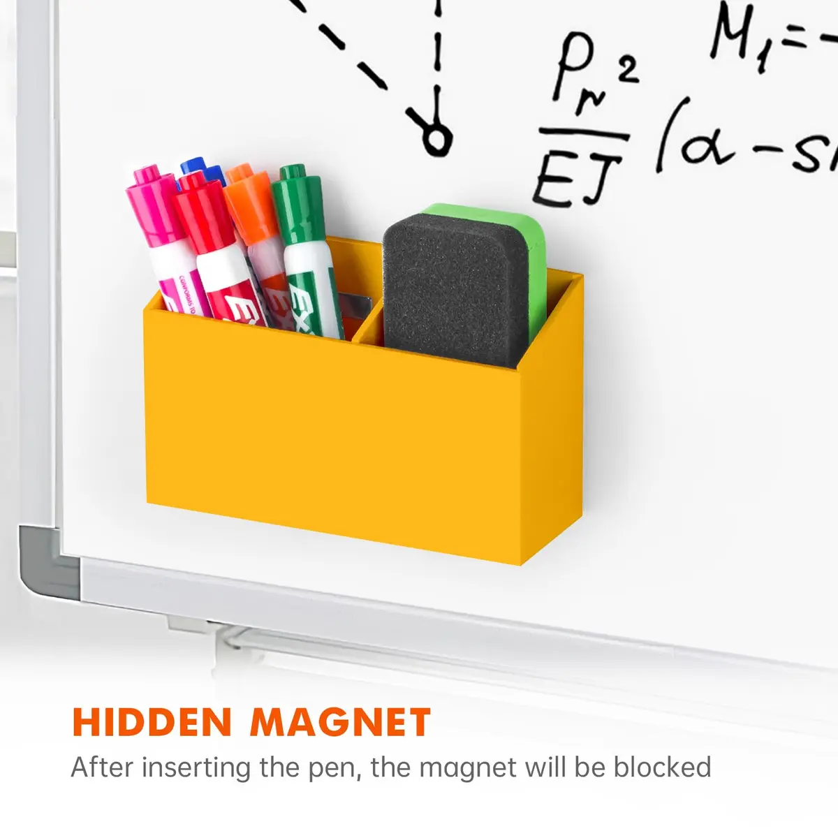 BEYGORM Magnetic Dry Erase Marker Holder with Non-Slip Pad, Acrylic Organizer 15.0 cm (5.9 in) | Attaches Securely to Whiteboards & Fridges - view 4