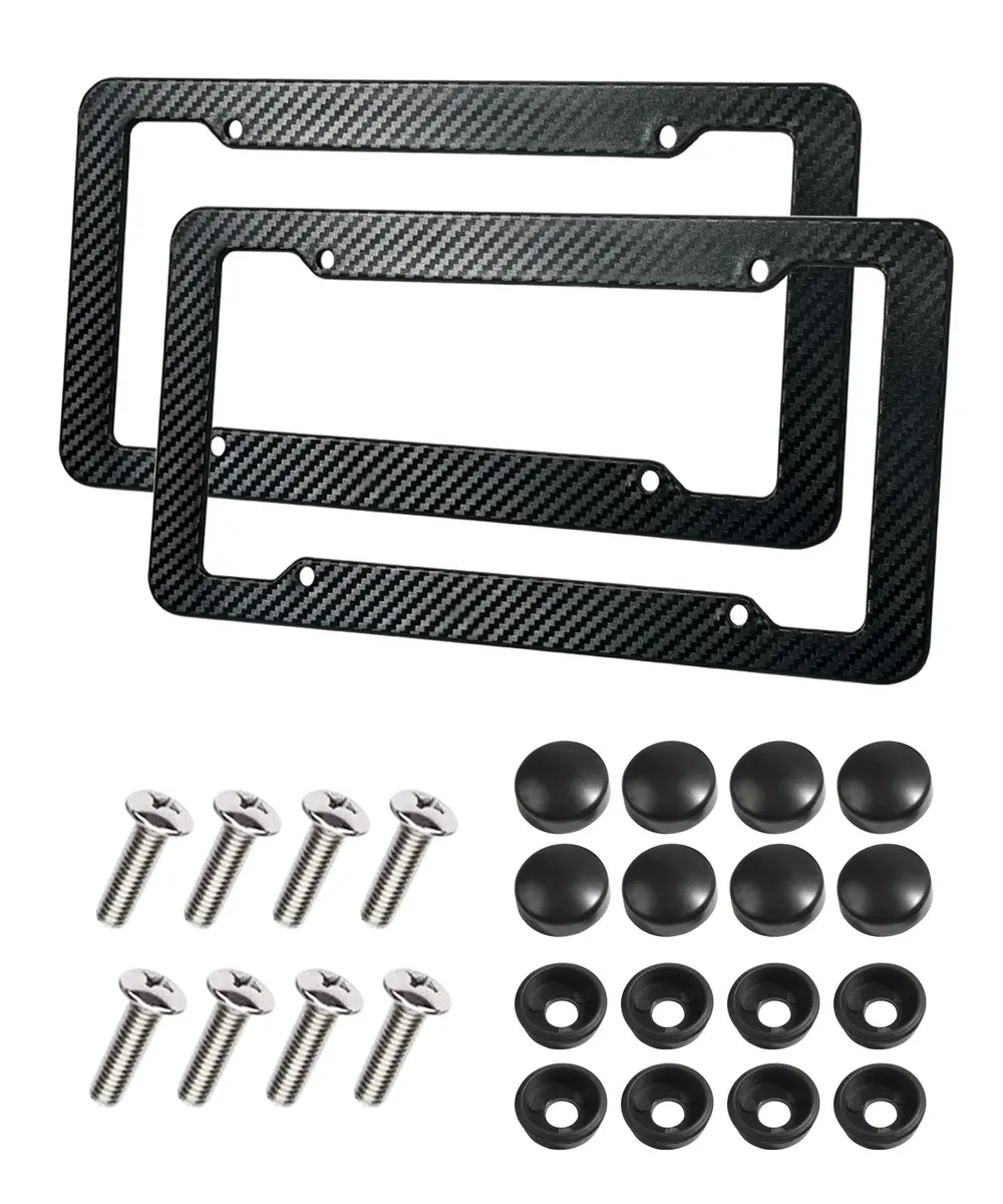 SCUARI Carbon Fiber License Plate Frames (2-Pack, 12.2" x 6.3" / 31cm x 16cm) | Universal Fit for US & Canadian Plates - main product image