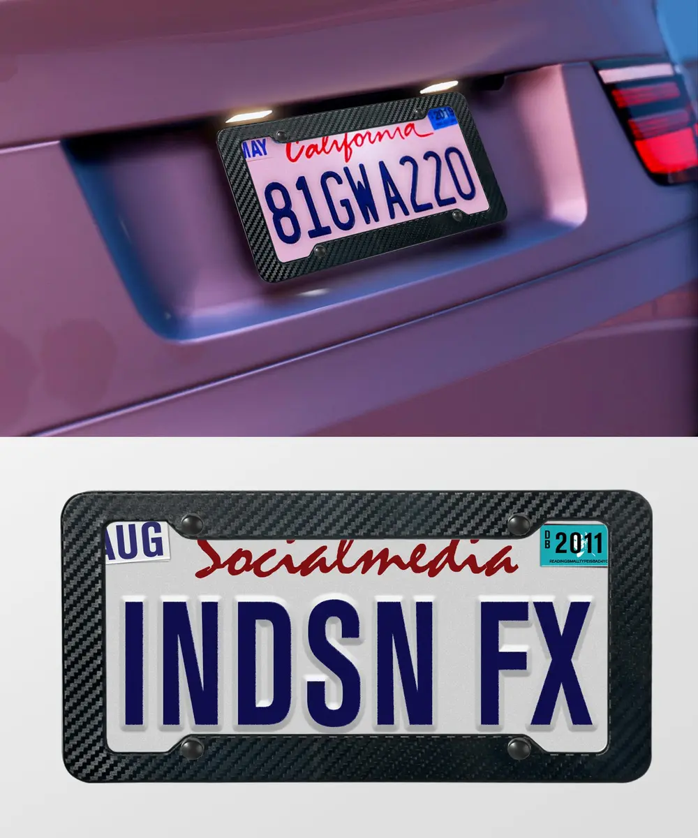 SCUARI Carbon Fiber License Plate Frames (2-Pack, 12.2" x 6.3" / 31cm x 16cm) | Universal Fit for US & Canadian Plates - view 6