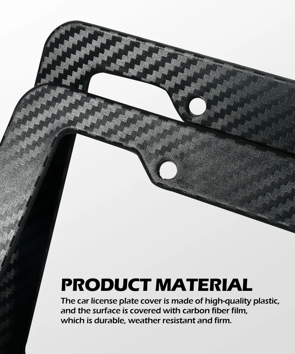 SCUARI Carbon Fiber License Plate Frames (2-Pack, 12.2" x 6.3" / 31cm x 16cm) | Universal Fit for US & Canadian Plates - view 3