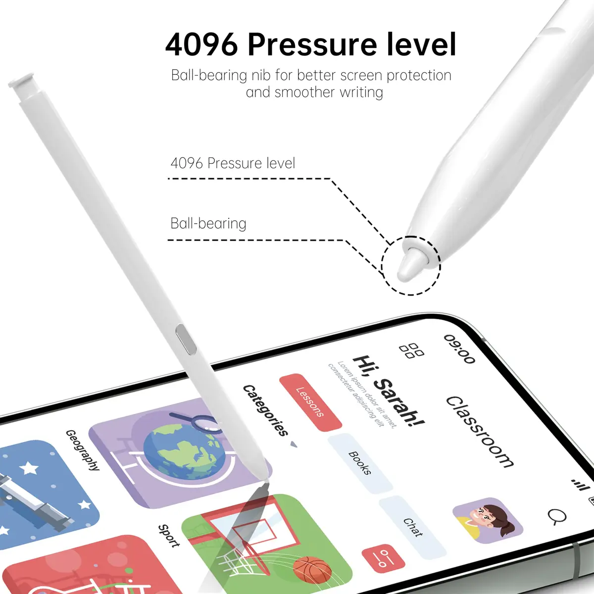 TNRV Galaxy S23/S24/S25 Ultra Stylus Pen Replacement, 4096 Pressure Level, White - view 3