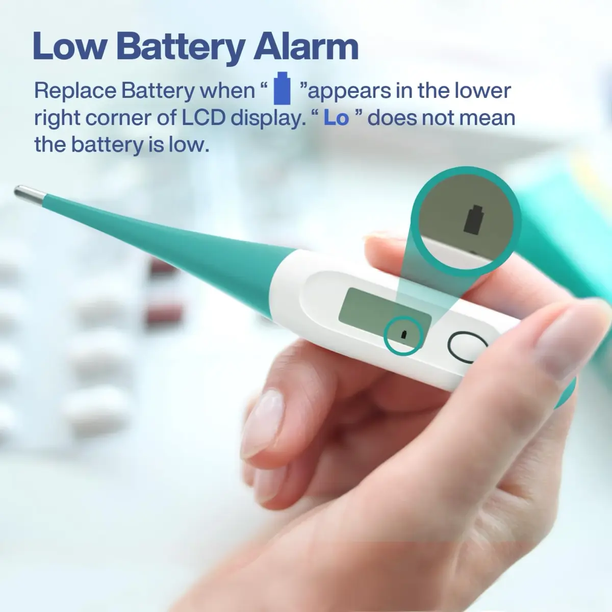 Boncare Digital Thermometer for Adults, Kids & Babies, Clear Blue | Fast & Accurate Reading - view 7
