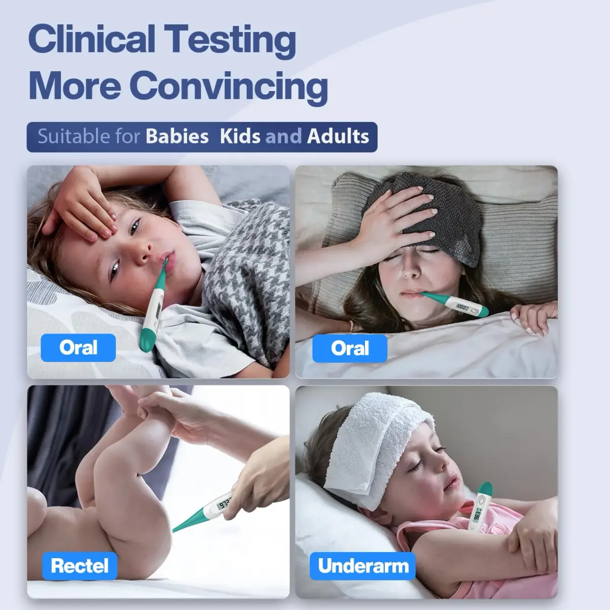Boncare Digital Thermometer for Adults, Kids & Babies, Clear Blue | Fast & Accurate Reading - view 4