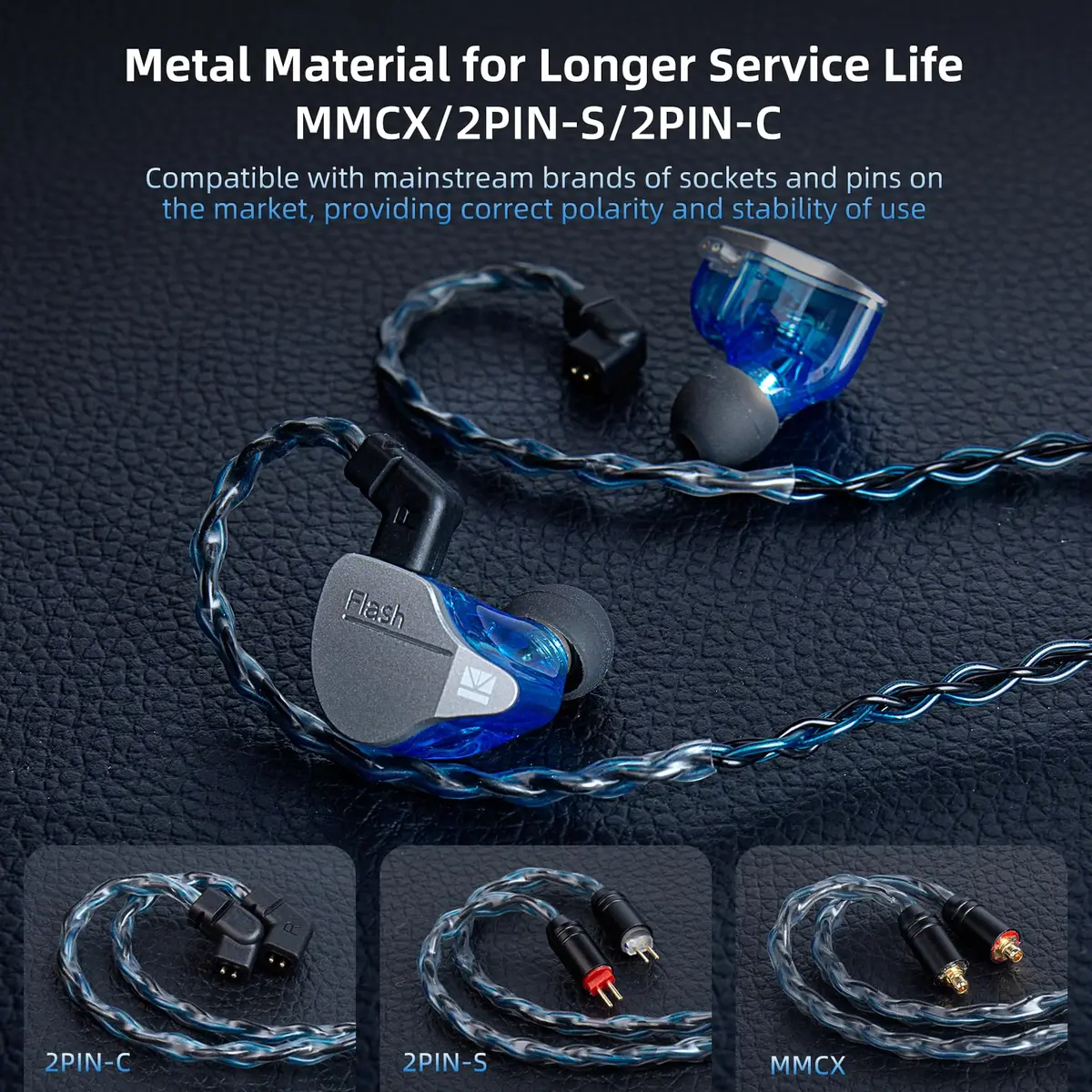 H HIFIHEAR 2M Long Recessed 2Pin IEM Cable | Silver-plated 8 Core OFC for KZ ZS10 PRO/ZSN PRO X - view 6