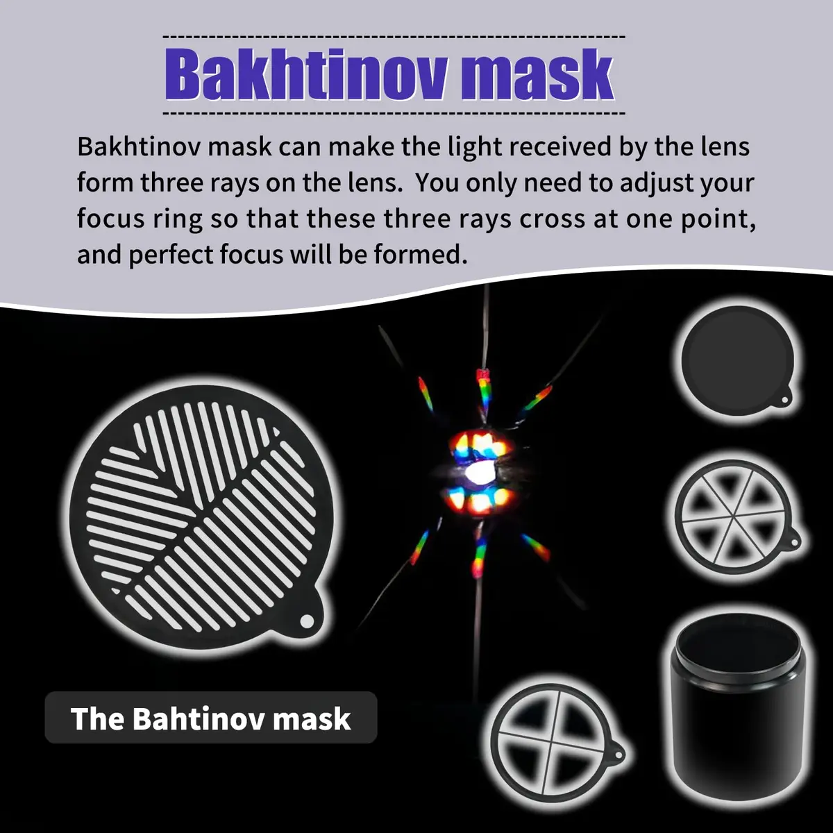 XJJ Dew Shield Combination with Bahtinov Mask & Diffraction Spikes for ZWO SeeStar S50 Telescope - view 5