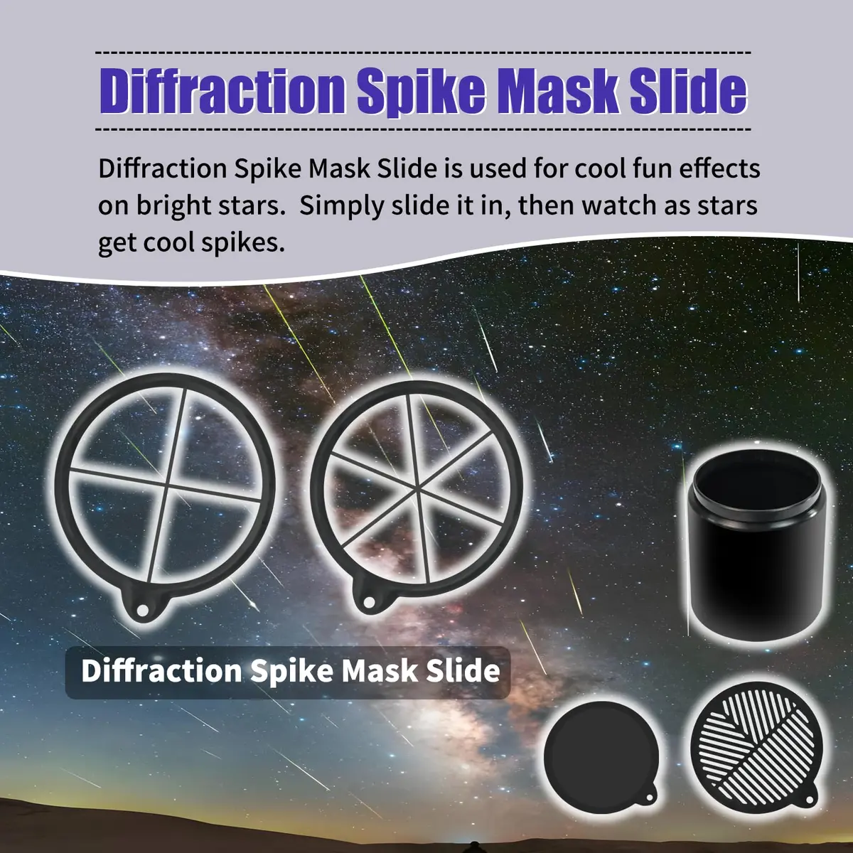 XJJ Dew Shield Combination with Bahtinov Mask & Diffraction Spikes for ZWO SeeStar S50 Telescope - view 6