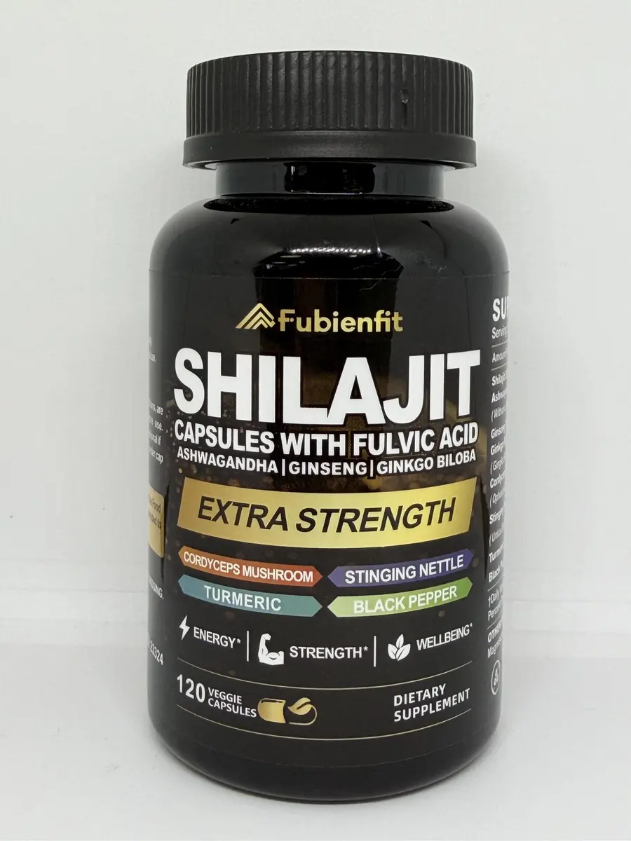 Fubienfit Shilajit Supplement with Ashwagandha Extract, 120 Capsule | Himalayan Fulvic Acid & Ginseng for Daily Support - main product image