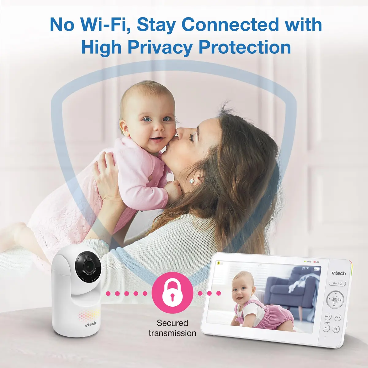 VTech Advanced HQ Max Baby Monitor No WiFi, 7" IPS Screen, 5000mAh Battery | Secure FHSS Connection - view 5