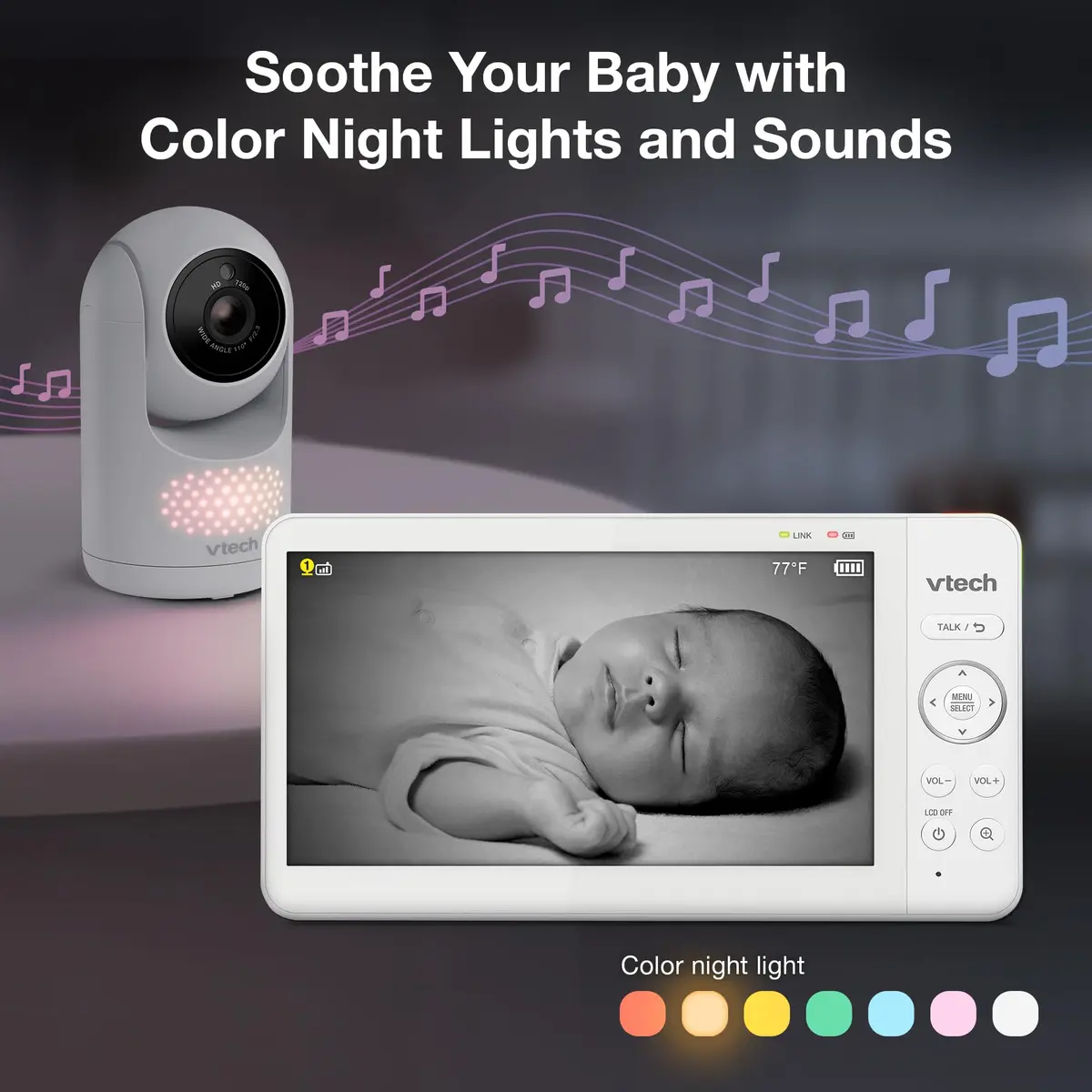 VTech Advanced HQ Max Baby Monitor No WiFi, 7" IPS Screen, 5000mAh Battery | Secure FHSS Connection - view 7