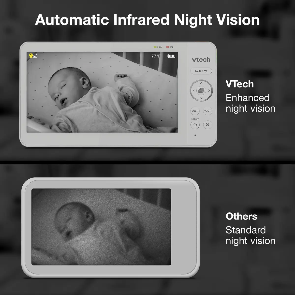 VTech Advanced HQ Max Baby Monitor No WiFi, 7" IPS Screen, 5000mAh Battery | Secure FHSS Connection - view 9
