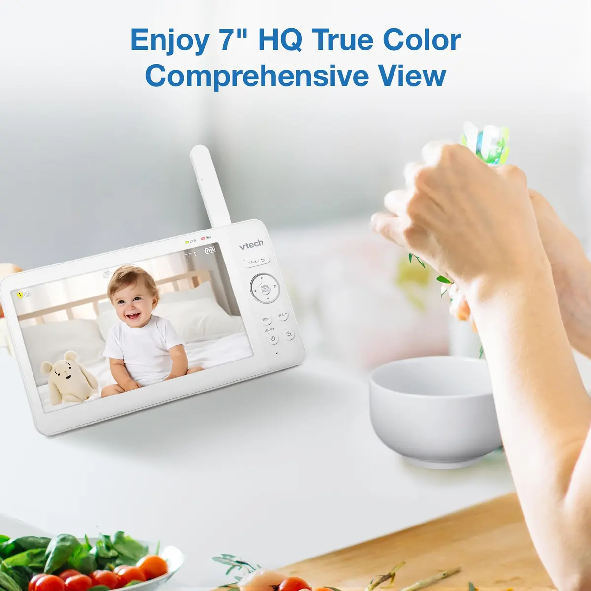 VTech Advanced HQ Max Baby Monitor No WiFi, 7" IPS Screen, 5000mAh Battery | Secure FHSS Connection - view 3