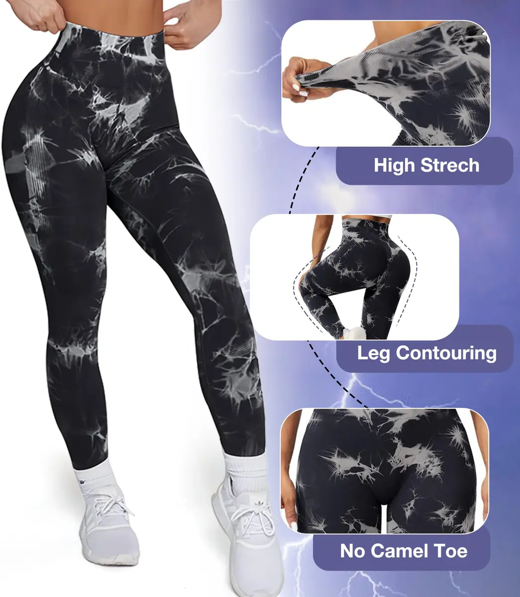 JGS1996 Tie Dye Scrunch Butt Leggings for Women High Waist Tummy Control | Booty Sculpting Workout Tight (70-120 chars) - view 5