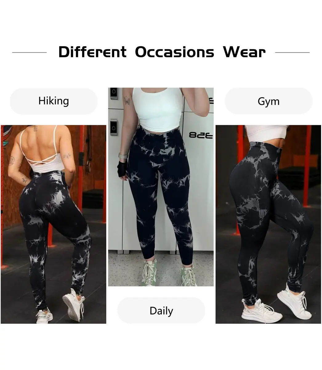 JGS1996 Tie Dye Scrunch Butt Leggings for Women High Waist Tummy Control | Booty Sculpting Workout Tight (70-120 chars) - view 6