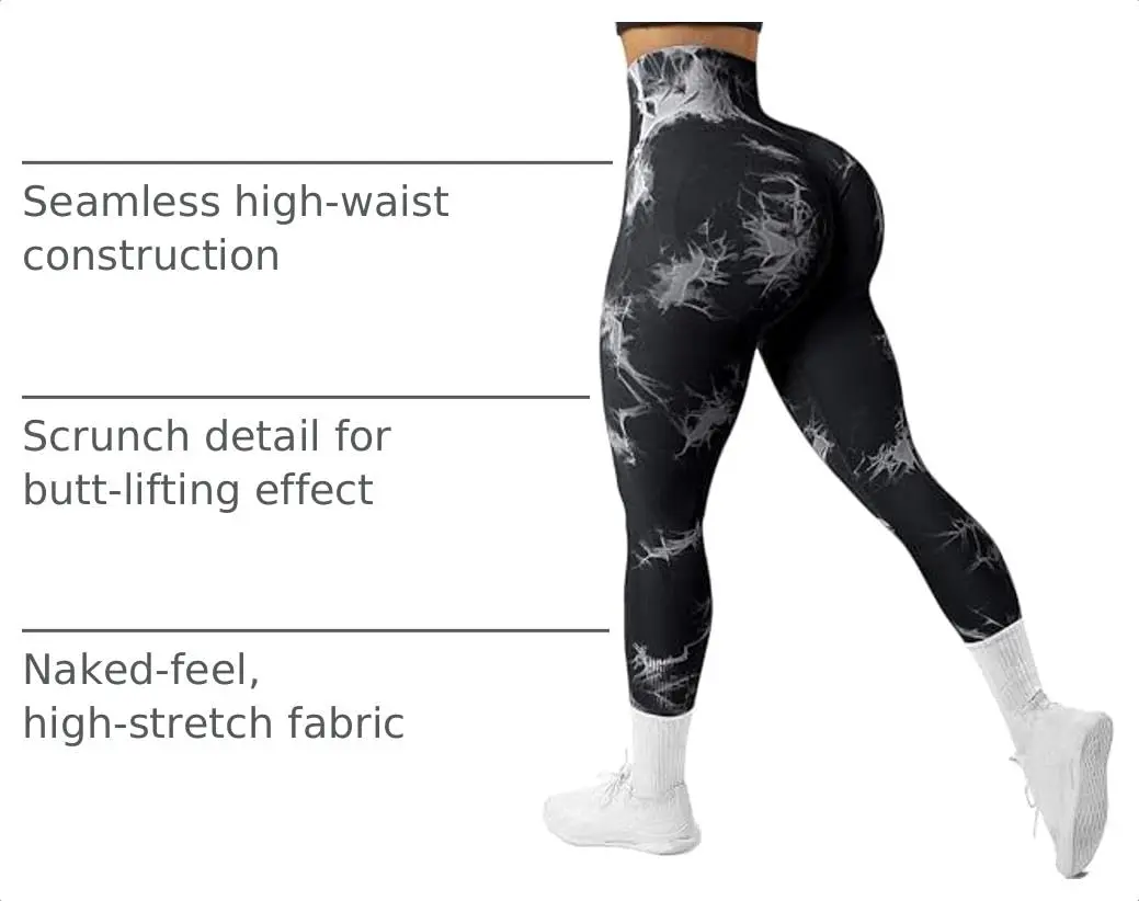 JGS1996 Tie Dye Scrunch Butt Leggings for Women High Waist Tummy Control | Booty Sculpting Workout Tight (70-120 chars) - view 4