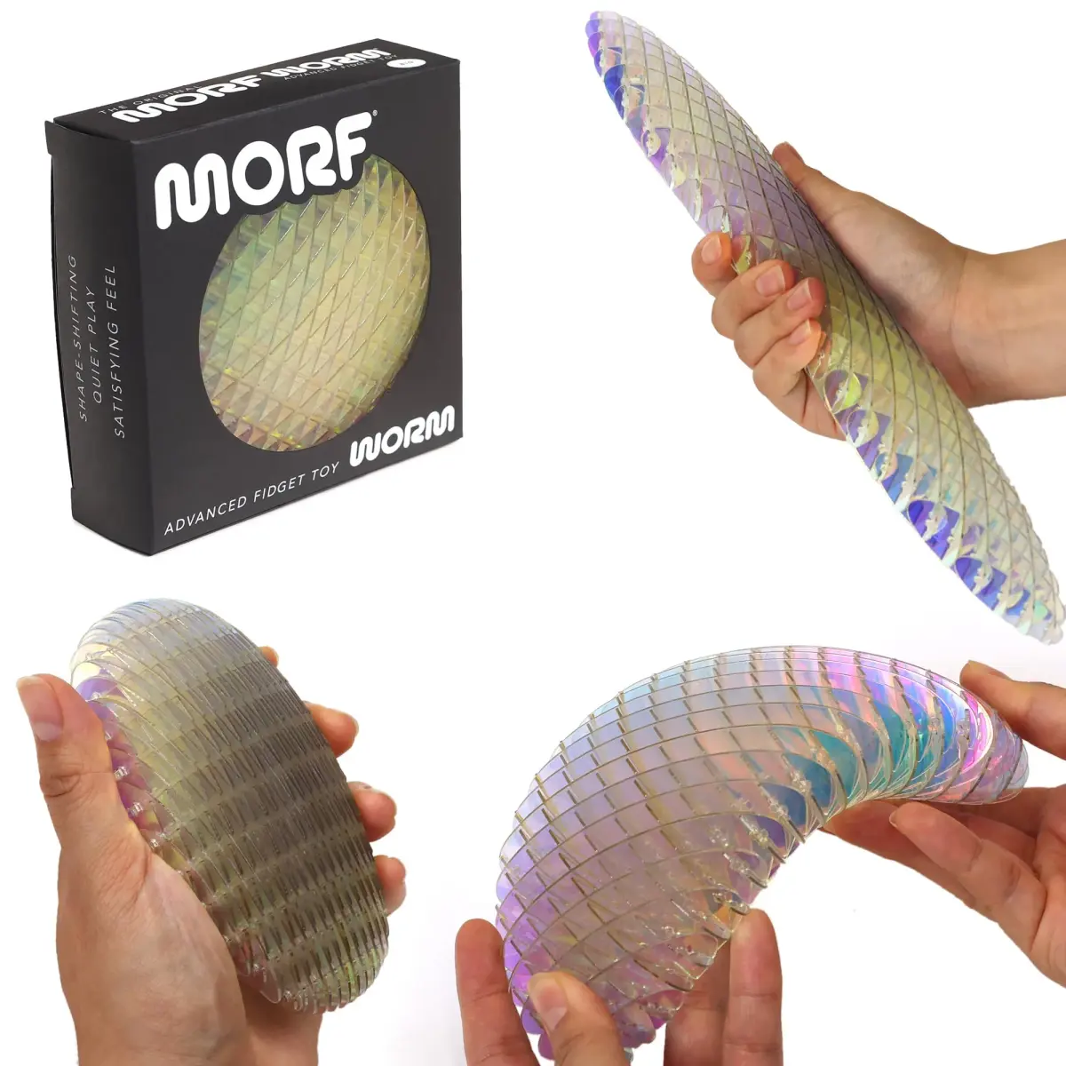 morf Worm 3D Sensory Figgy Fidget Toy, Large, 13.3 cm (5.24 inches) | Bend, Stretch & Wiggle for Focus - main product image