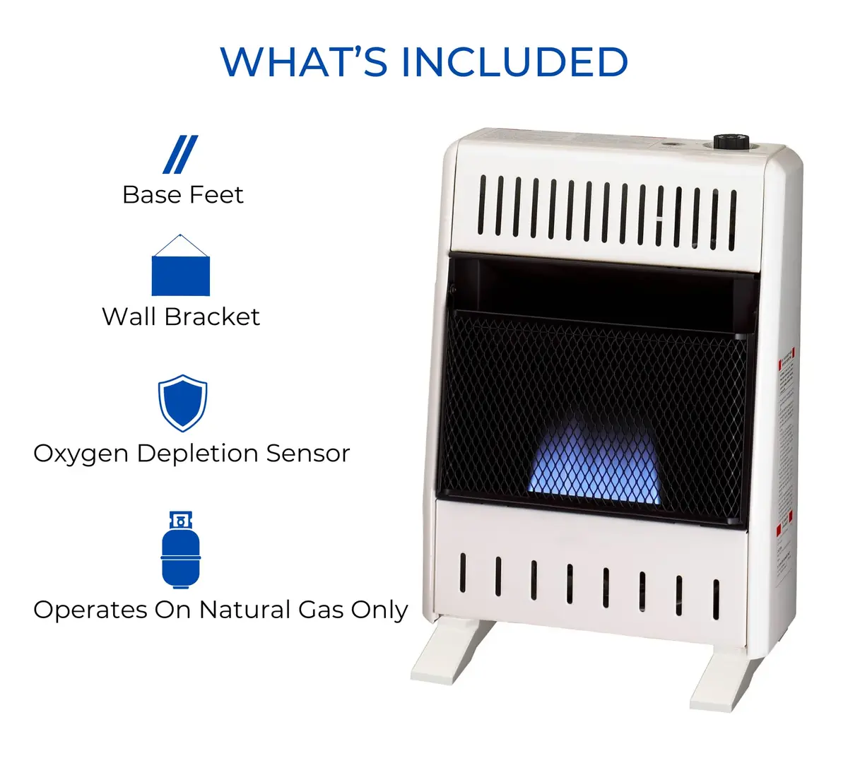 ProCom Space Heater 10,000 BTU Natural Gas Ventless Blue Flame | Safe, Power Outage Ready (70-120 chars) - view 6
