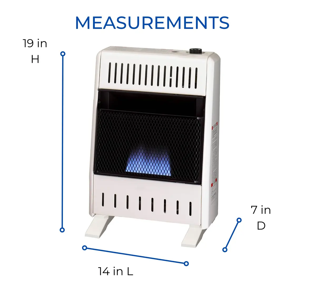 ProCom Space Heater 10,000 BTU Natural Gas Ventless Blue Flame | Safe, Power Outage Ready (70-120 chars) - view 7