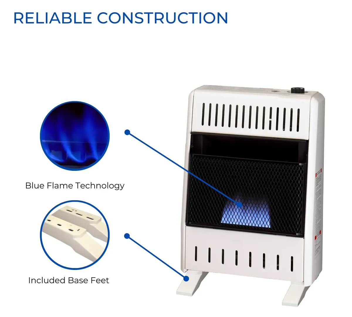 ProCom Space Heater 10,000 BTU Natural Gas Ventless Blue Flame | Safe, Power Outage Ready (70-120 chars) - view 3