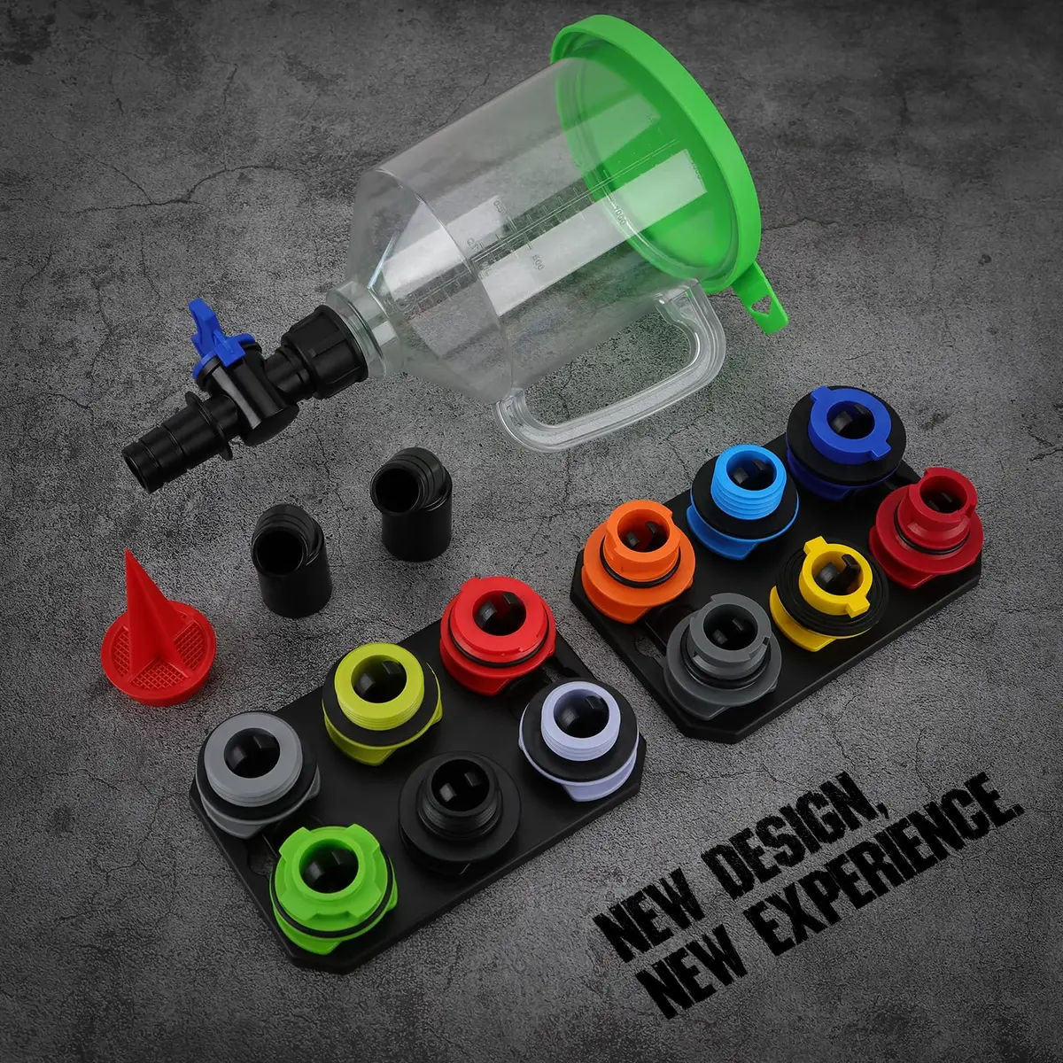 SEDY 18-Piece Engine Oil Funnel Kit 1.59QT (1.5L) | Automotive Oil Funnel Set with 12 Adapters & Magnetic Tray - view 6