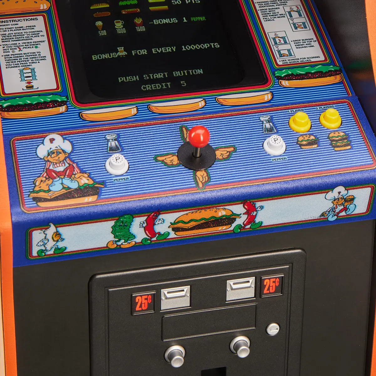 Quarter Arcades Burger Time 1/4 Scale Mini Arcade | Authentic Wooden Replica with 5-inch TFT Screen - view 4