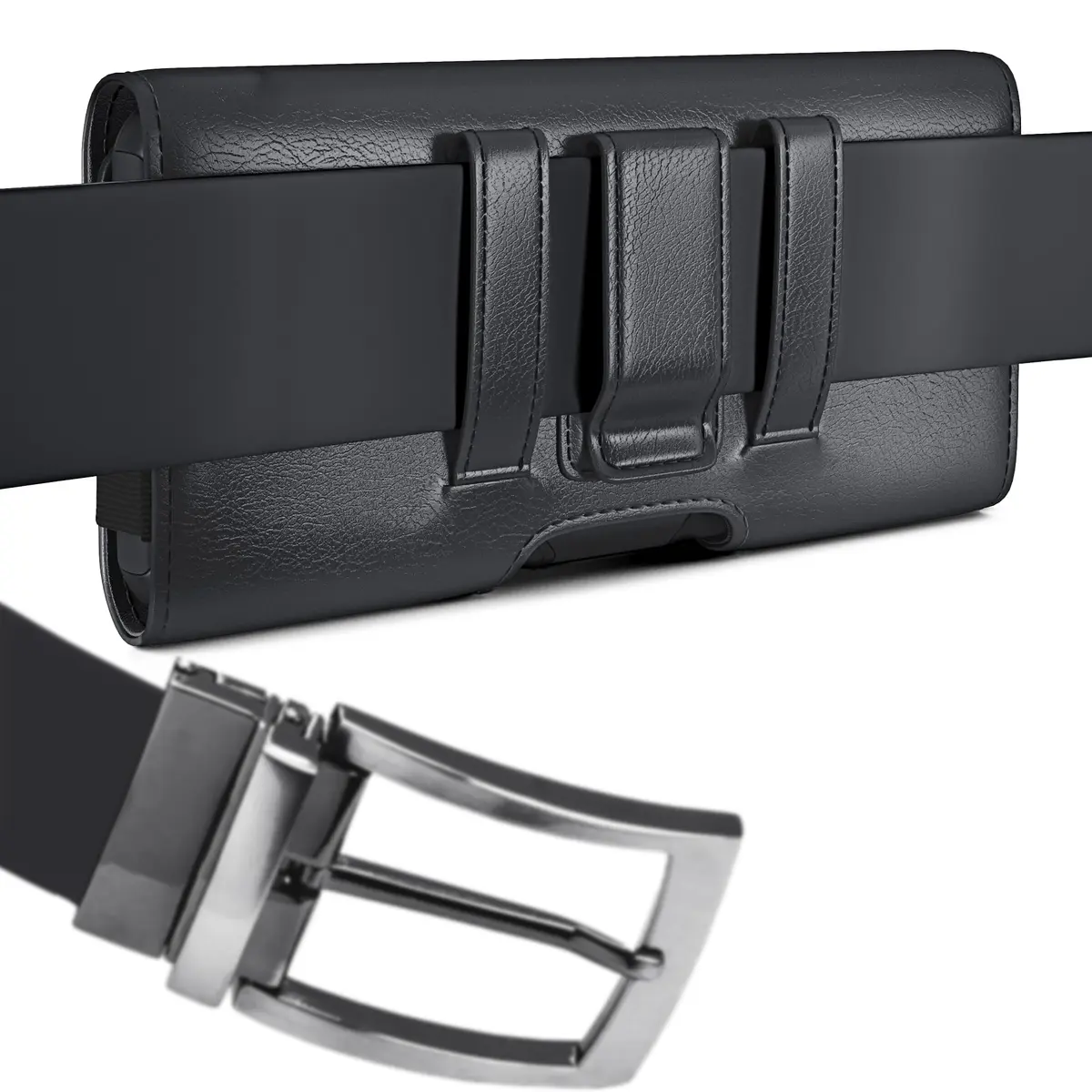 BOMEA Leather Holster for iPhone 17 Pro 16 16e 15 14 13 12 11 XR Xs Cell Phone Case | Magnetic Closure & Belt Clip - view 8