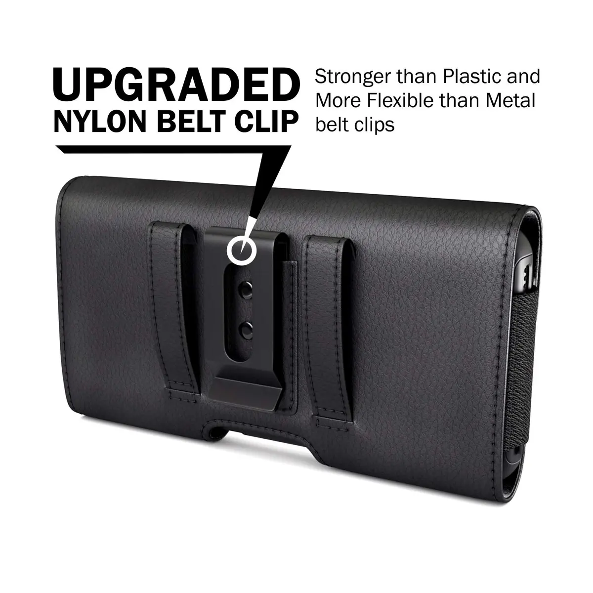 BOMEA Leather Holster for iPhone 17 Pro 16 16e 15 14 13 12 11 XR Xs Cell Phone Case | Magnetic Closure & Belt Clip - view 4