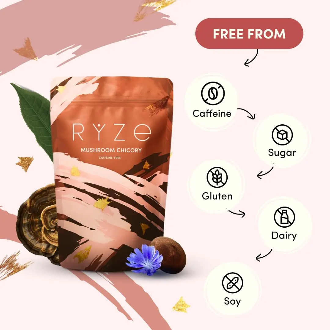 RYZE Organic Mushroom Chicory Decaf Coffee Alternative 6.3 Oz | Caffeine-Free Adaptogenic Superfood - view 6