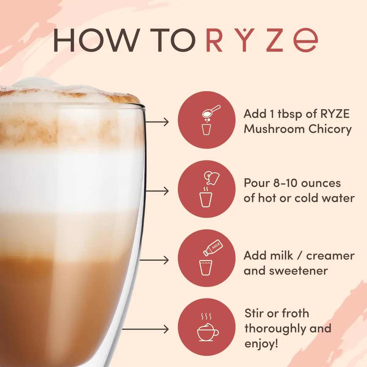 RYZE Organic Mushroom Chicory Decaf Coffee Alternative 6.3 Oz | Caffeine-Free Adaptogenic Superfood - view 7